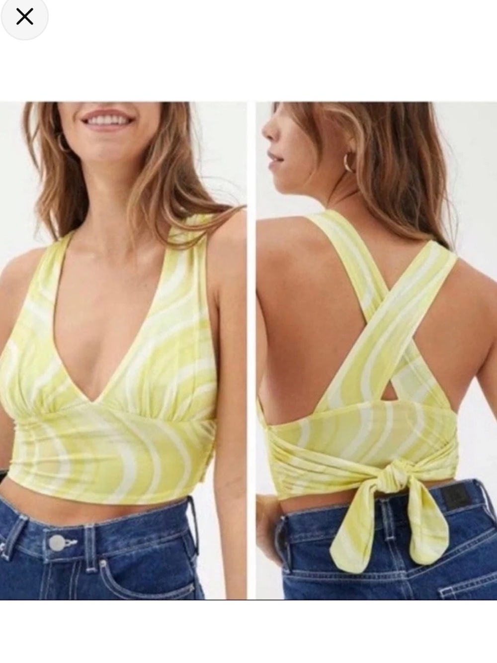 Urban Outfitters Lemon Lime Swirl Crop Top Y2K Ravecore Resortcore Small